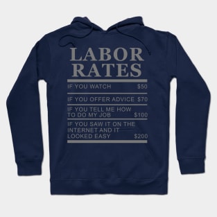 Mechanic Labor Rates Witty Hoodie